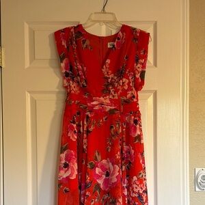 Eliza J faux wrap dress with high/low hem size 4p